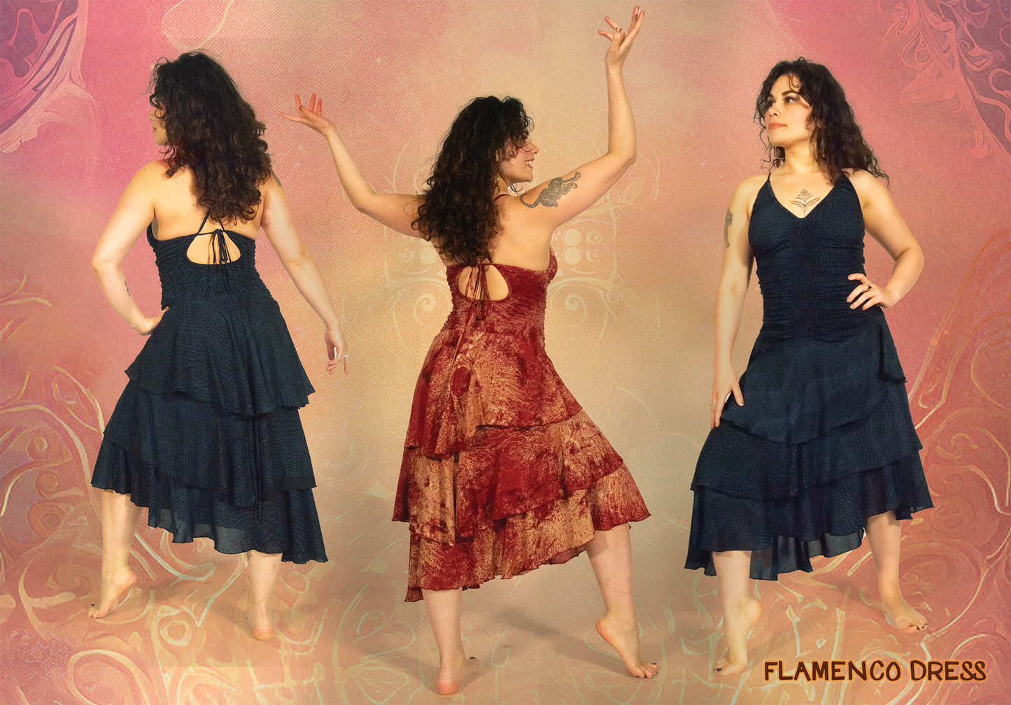dress flamenco viscosevoile print