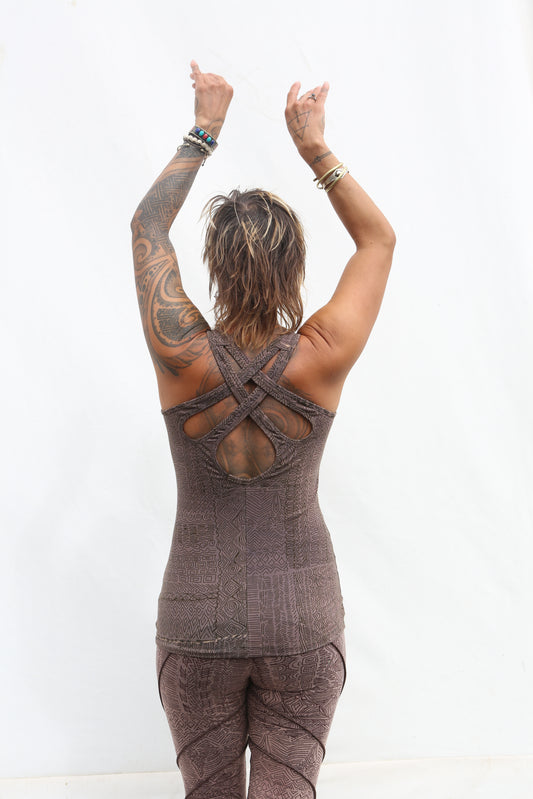 top double cross spandex print