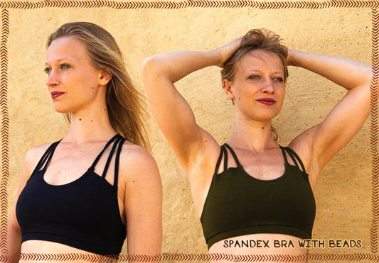 bra spandex plain with beads