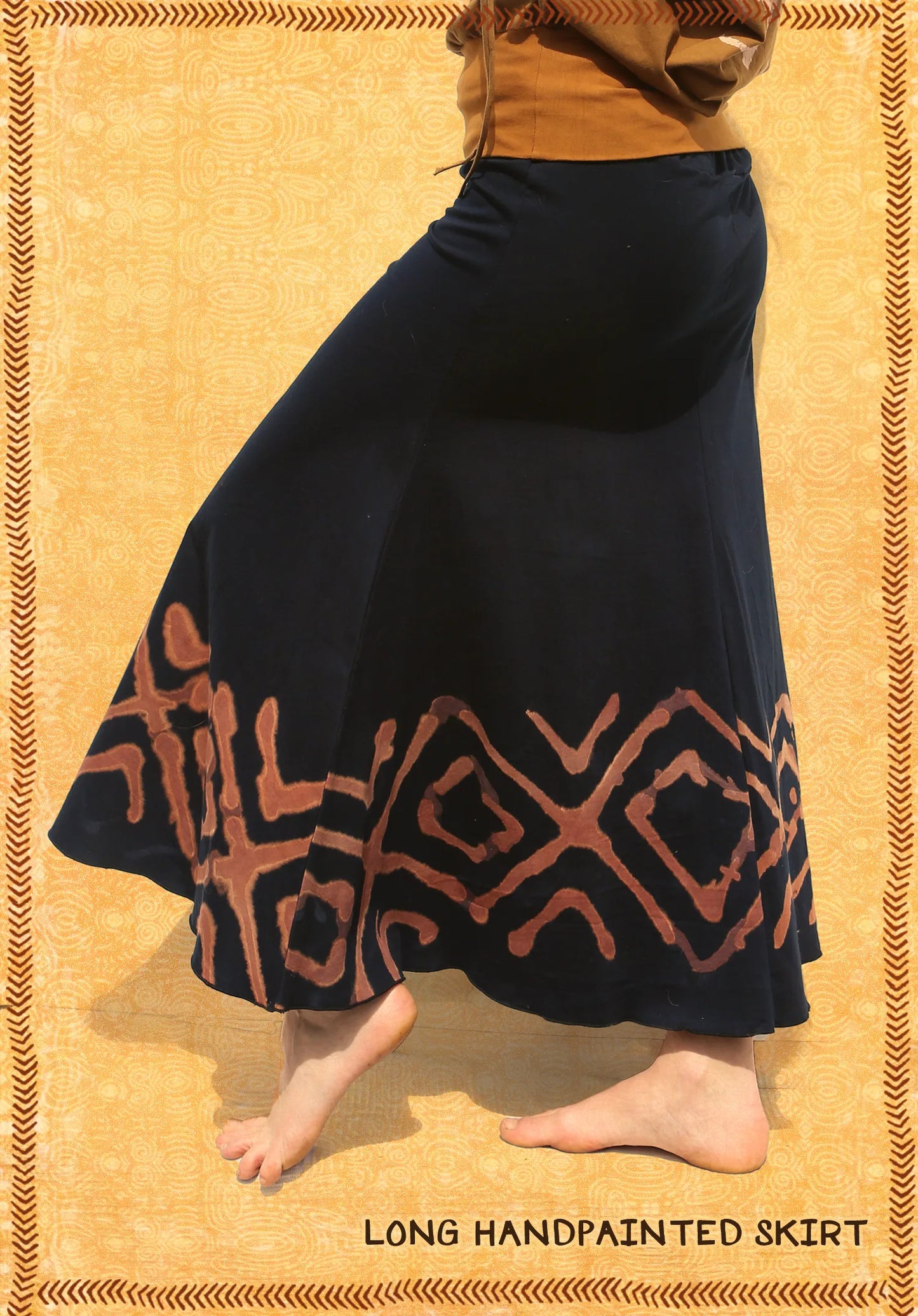 long skirt jersey handpaint