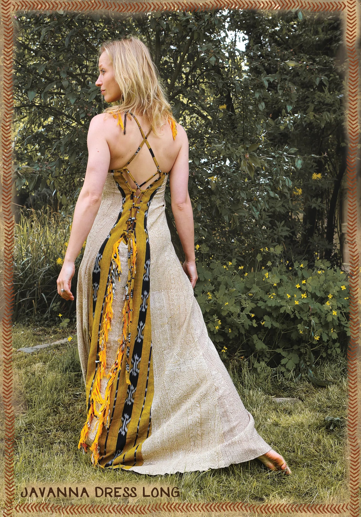 long dress tribal ikatblanket with javanna print