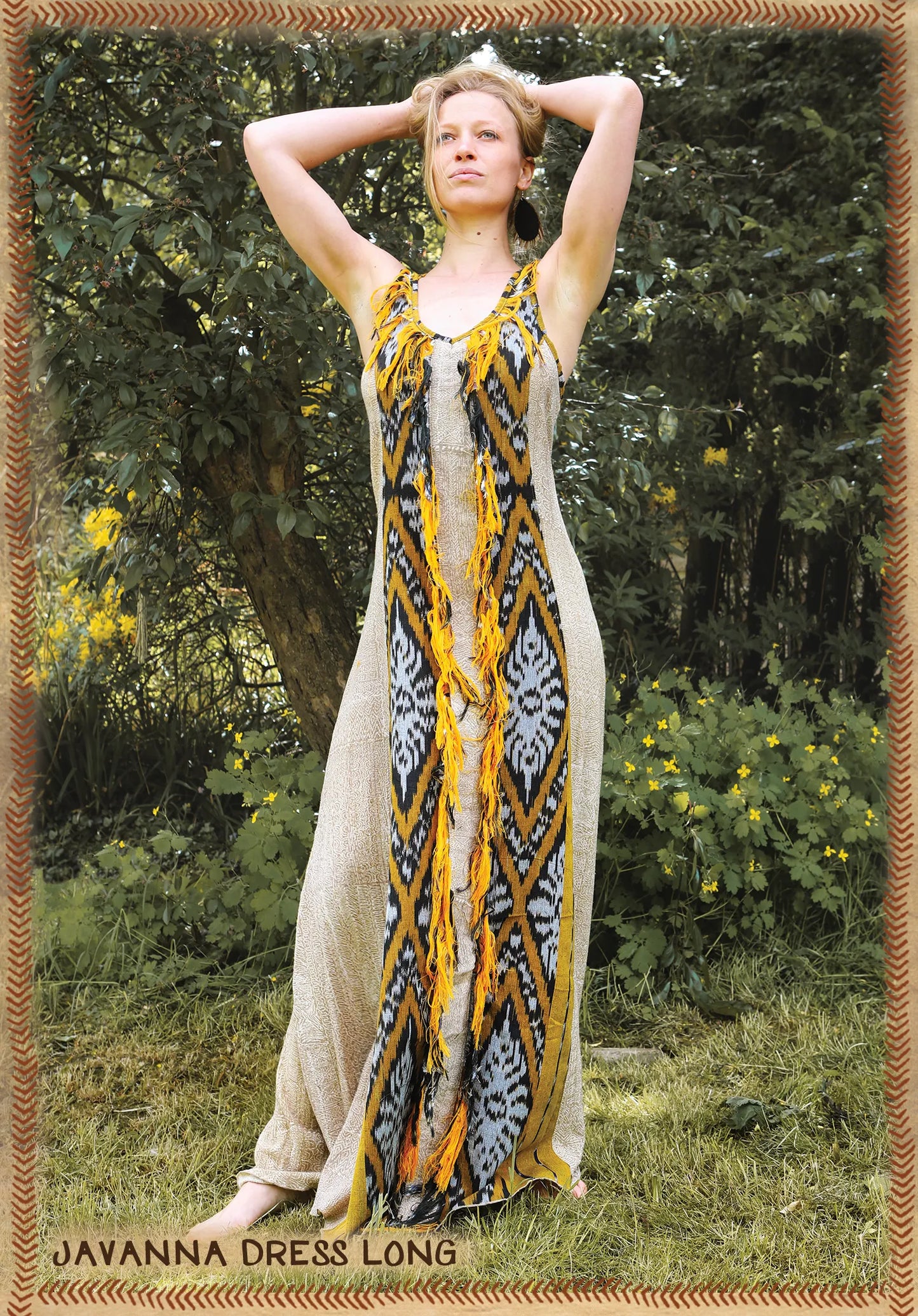 long dress tribal ikatblanket with javanna print