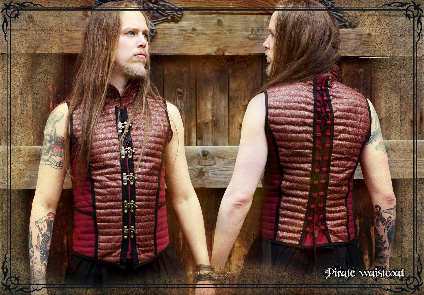 waistcoat pirat leatherlook