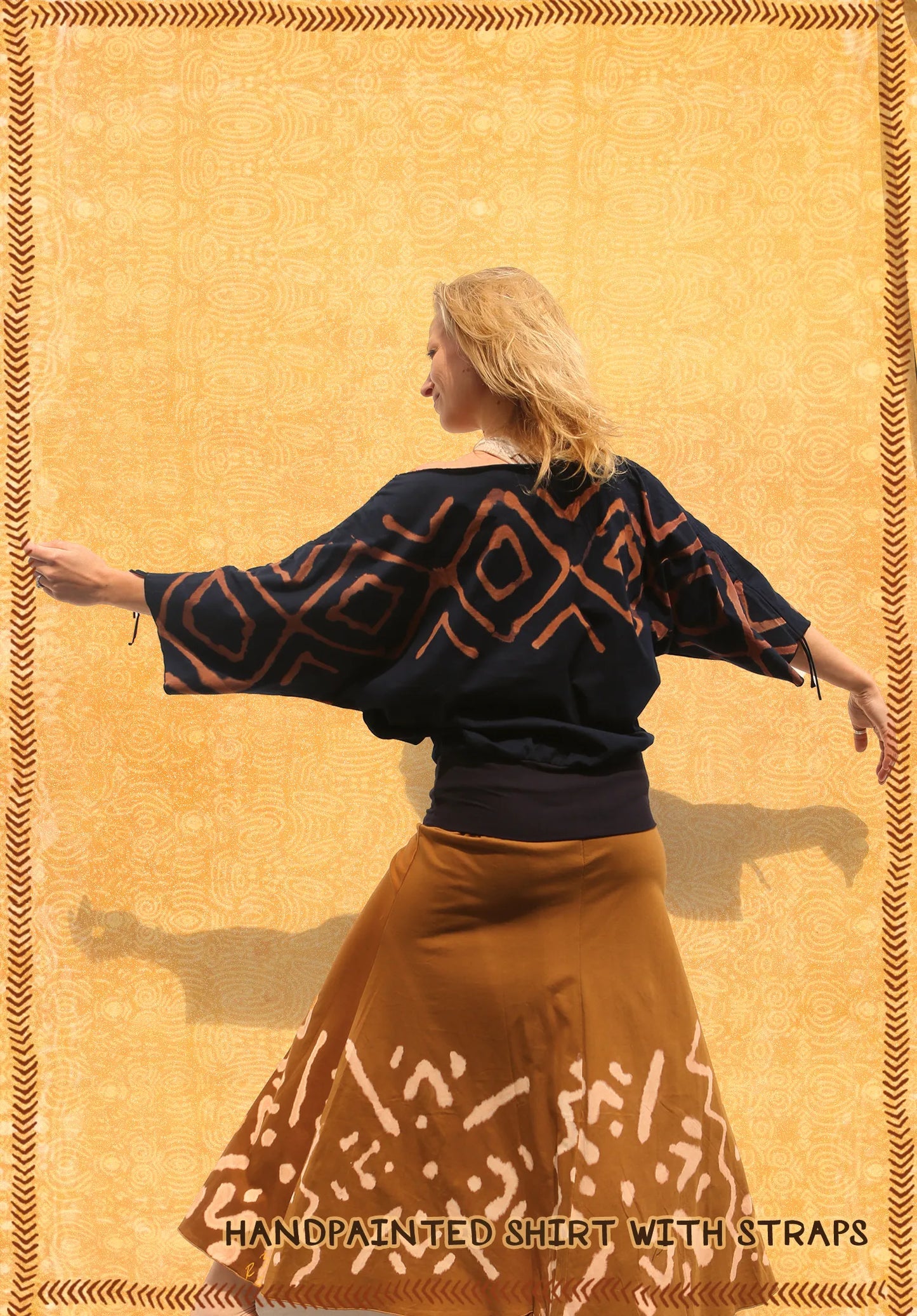 long skirt jersey handpaint