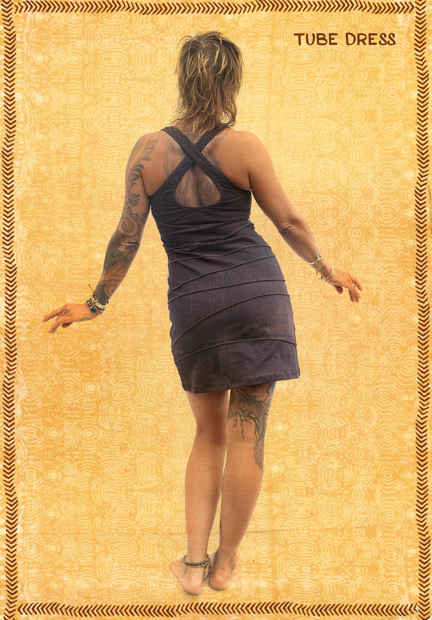 Tube dress spandex tribal print