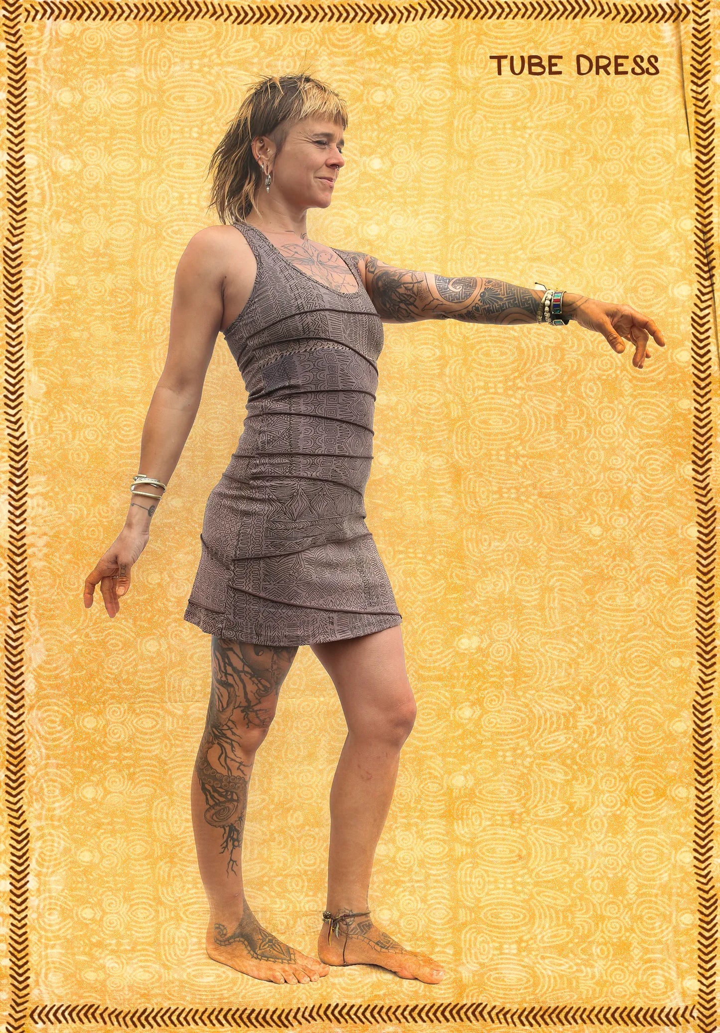 Tube dress spandex tribal print