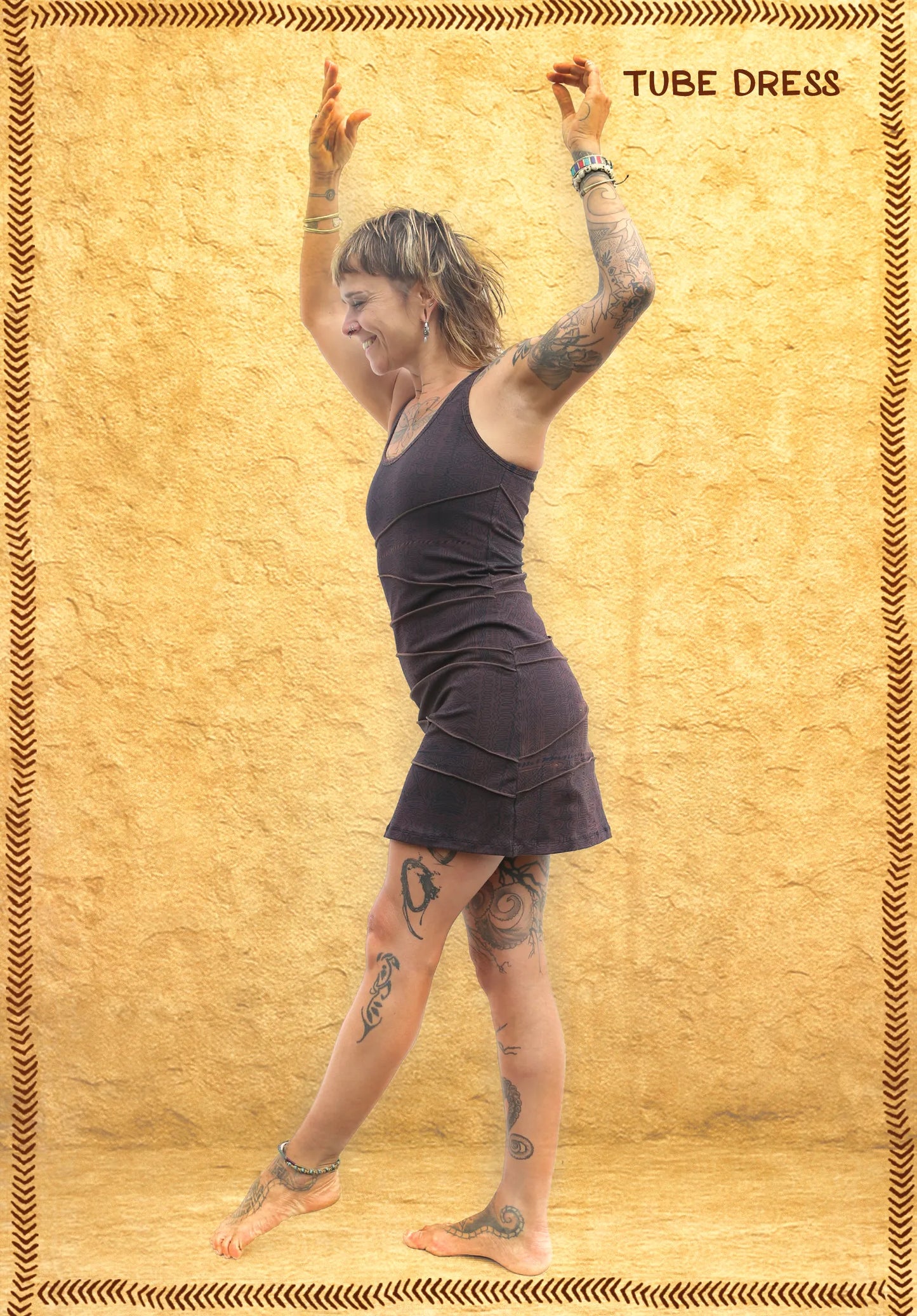 Tube dress spandex tribal print