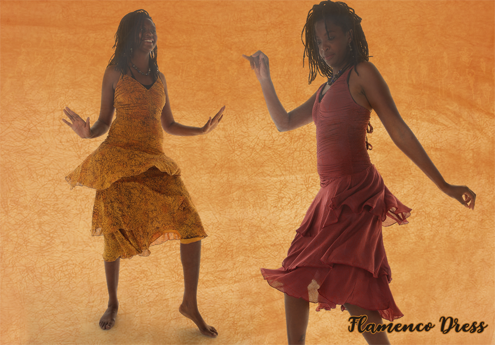 dress flamenco viscosevoile print