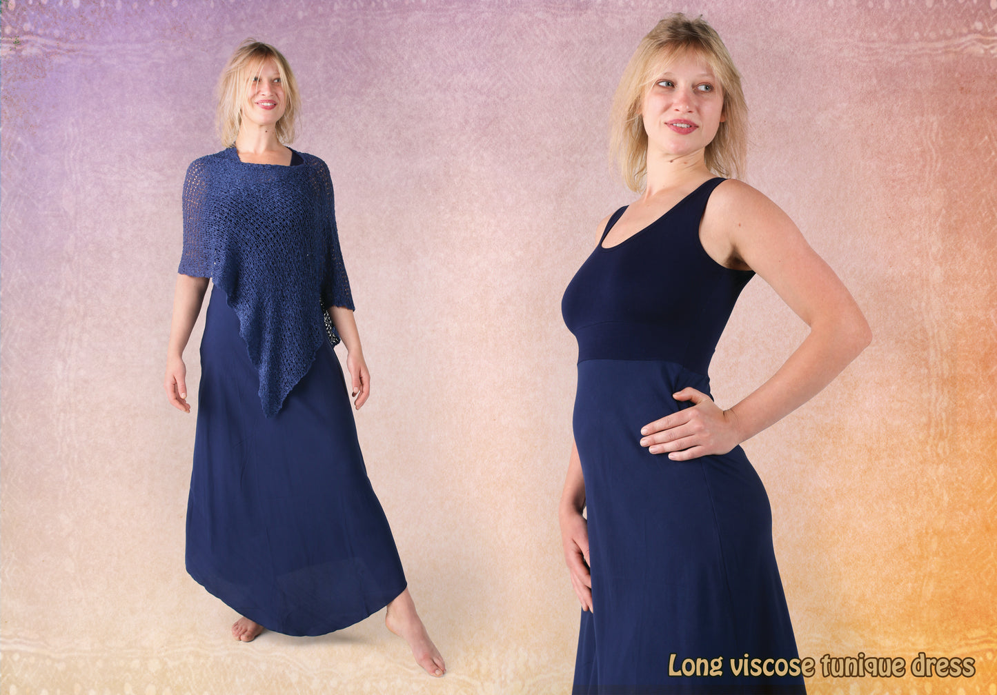 dress tunique plain long viscose