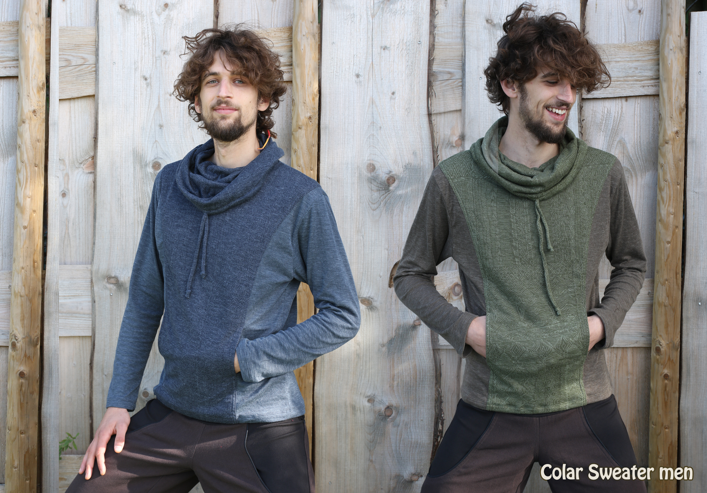 pullover man kraag cotton slub