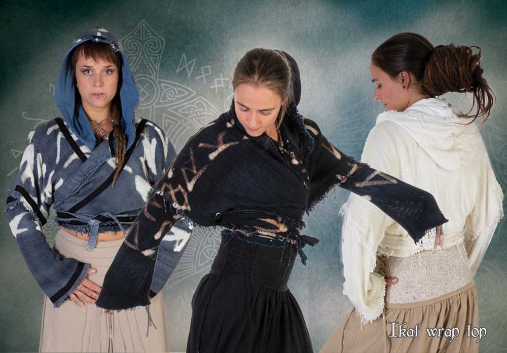 Wickeljacke Kapuze Ikat