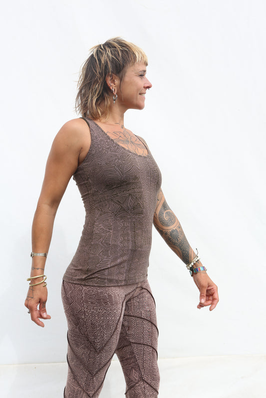 top  double cross spandex print