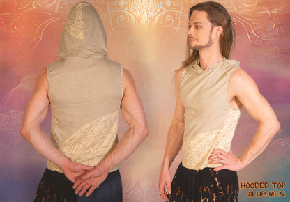 top singlet hood man thin slub