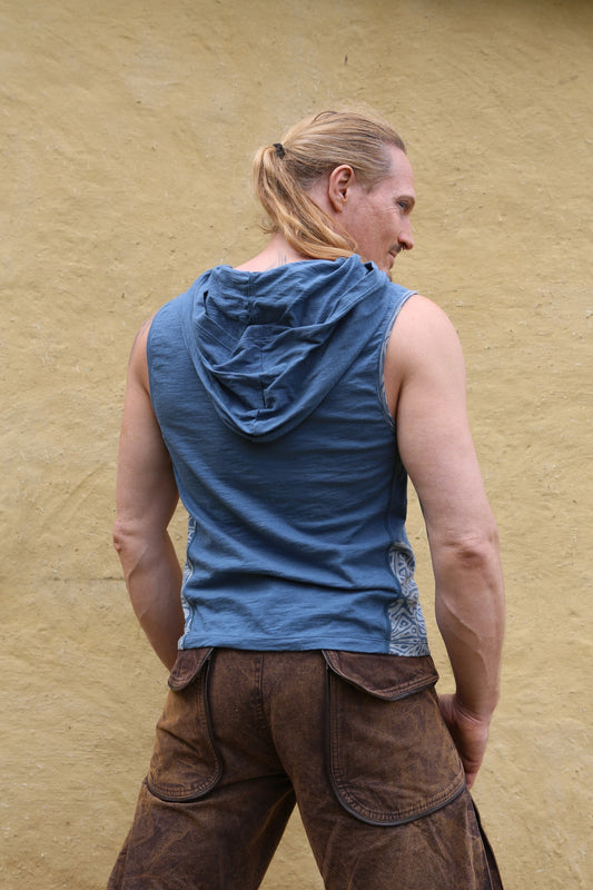 top singlet hood man thin slub