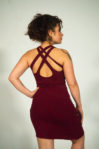 dress double cross spandex