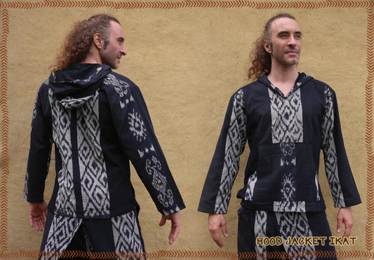 jacket hood man ikat
