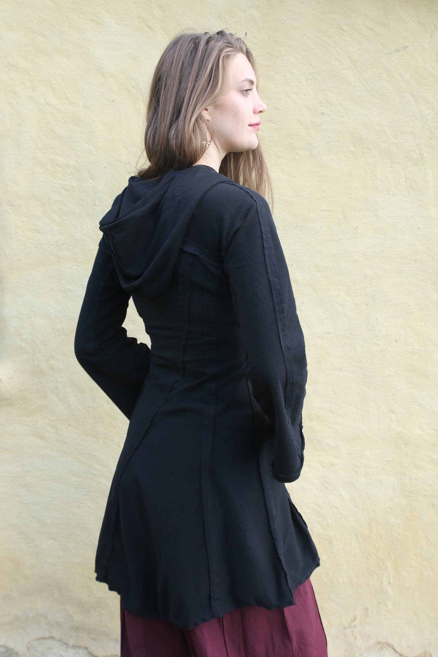 Coat terry assymetric zip