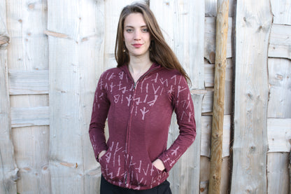 Jacket zip hood woman print
