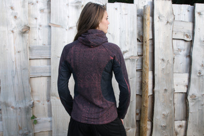 Jacket zip hood woman print