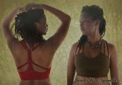 bra spandex plain with beads