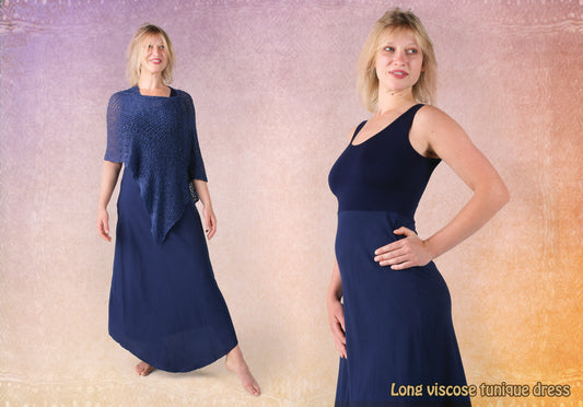 dress tunique plain long viscose