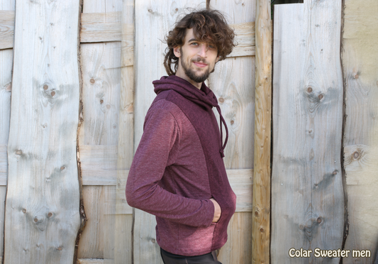pullover man  kraag cotton slub